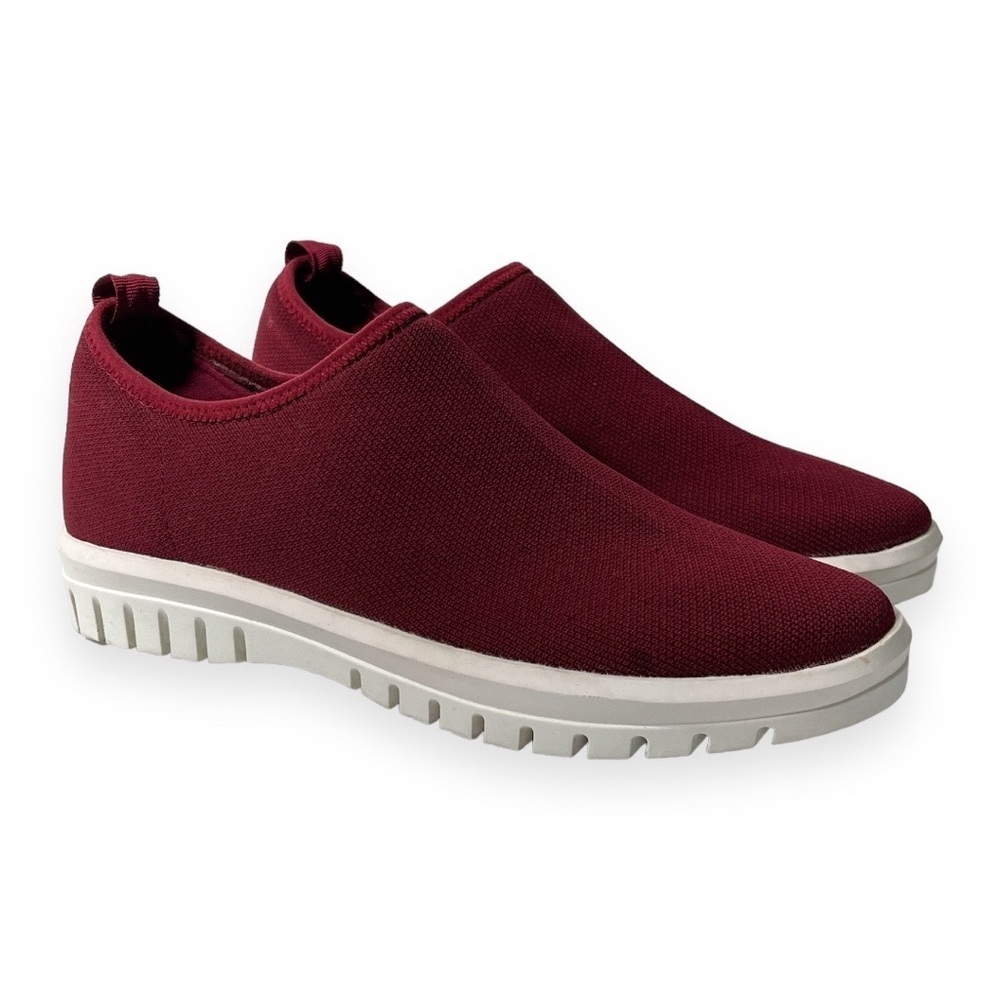 Blondo‎ Red Burgundy Waterproof Sneakers Womens Slip On Knit Vamp
